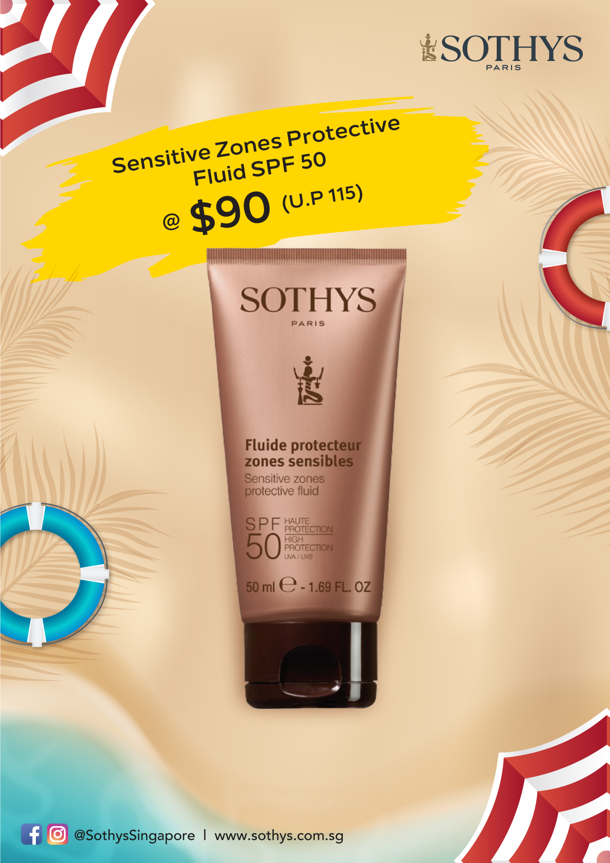 Sothys Sensitive Zones Protective Fluid SPF 50 - SOTHYS